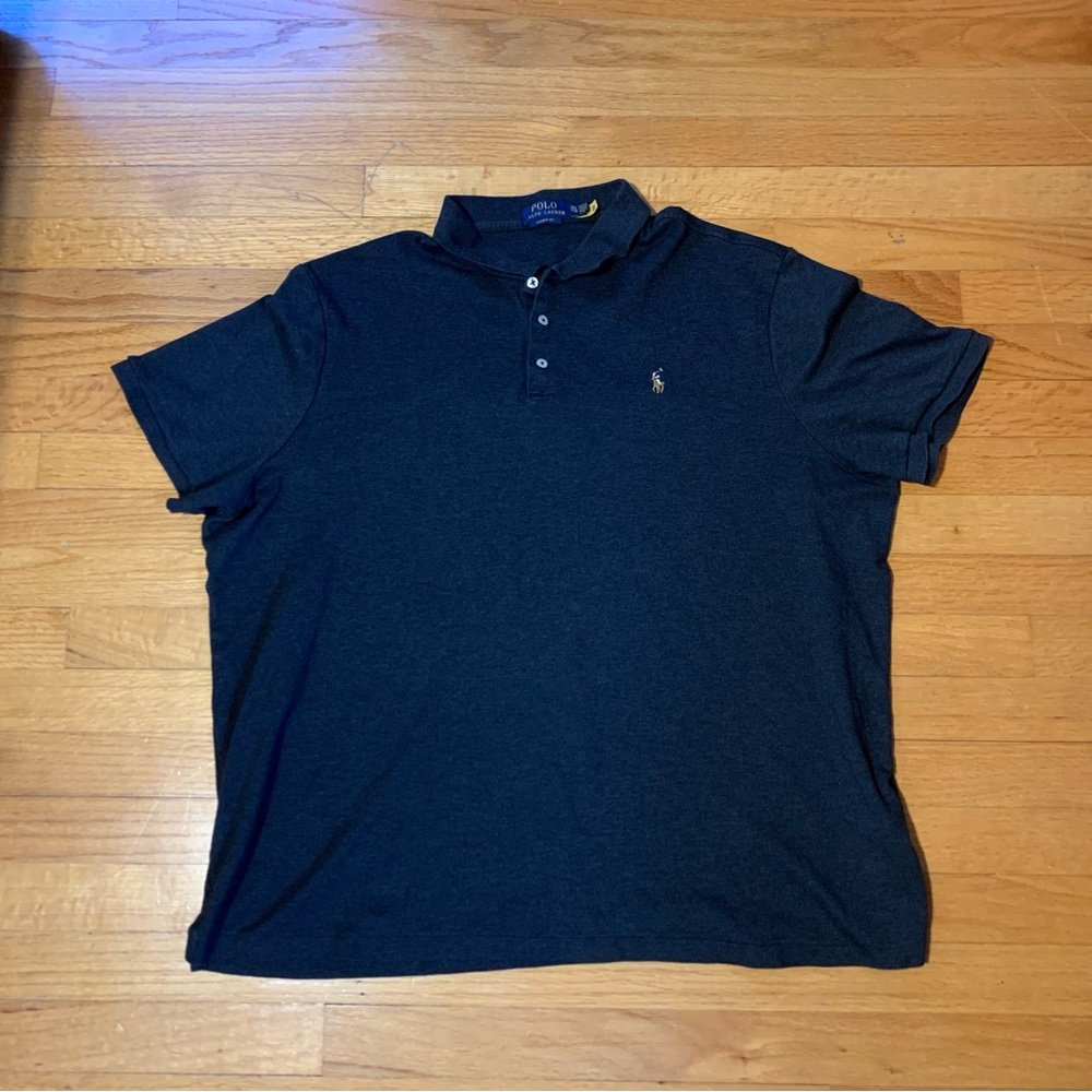 Polo Ralph Lauren Classic Fit Short Sleeve Collar Shirt Heather Gray Mens XXL